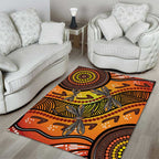 Australian Dragonfly Indigenous Art Area Rug