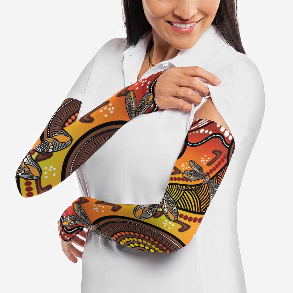 Australian Dragonfly Indigenous Art Arm Sleeves