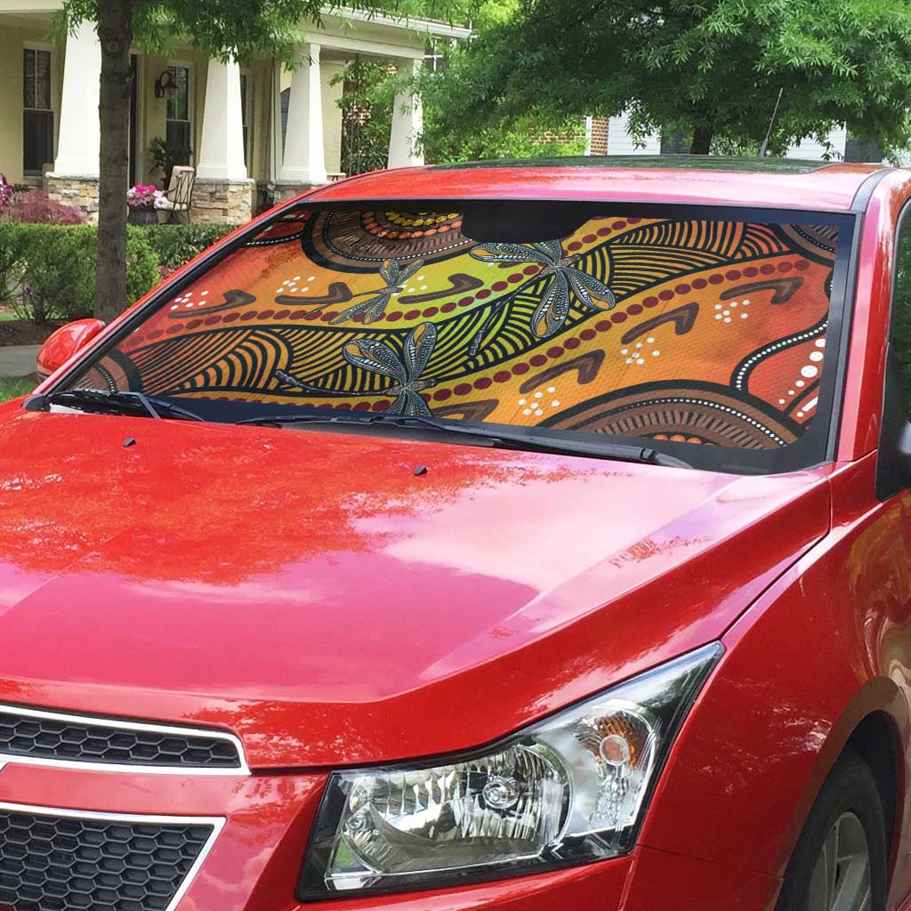 Australian Dragonfly Indigenous Art Auto Sun Shade