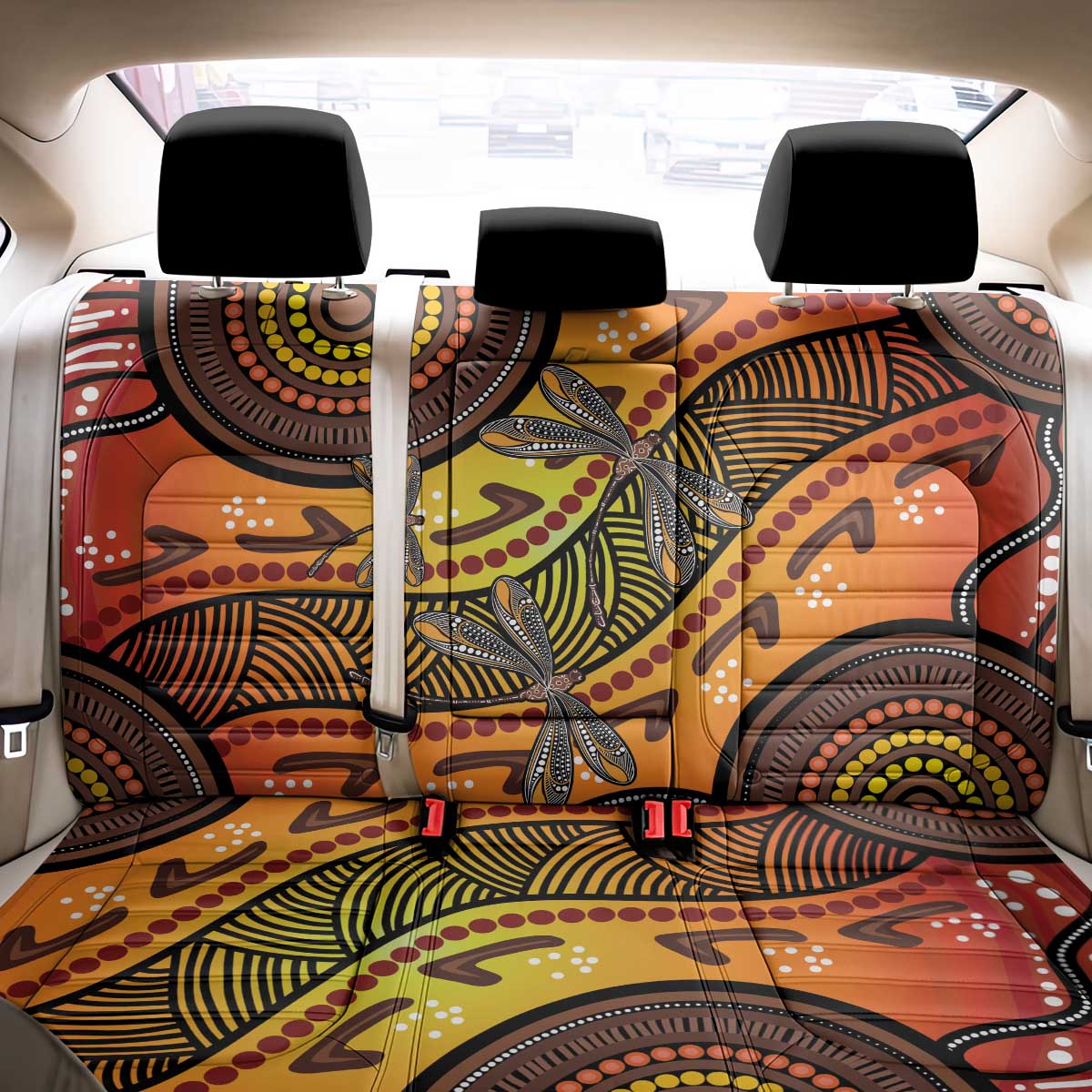 Australian Dragonfly Indigenous Art Back Car Seat Cover