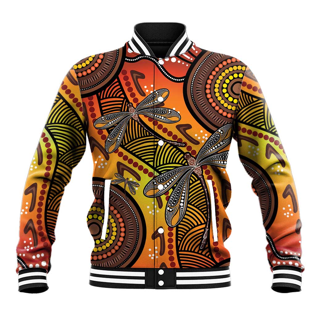Australian Dragonfly Indigenous Art Baseball Jacket