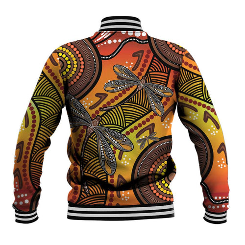 Australian Dragonfly Indigenous Art Baseball Jacket