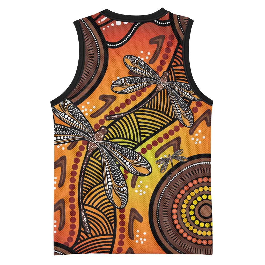 Australian Dragonfly Indigenous Art Basketball Jersey