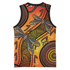 Australian Dragonfly Indigenous Art Basketball Jersey