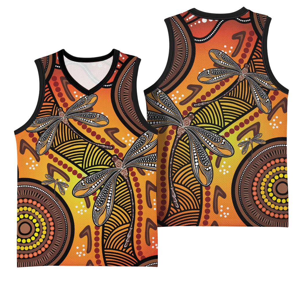 Australian Dragonfly Indigenous Art Basketball Jersey