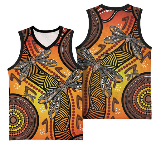 Australian Dragonfly Indigenous Art Basketball Jersey
