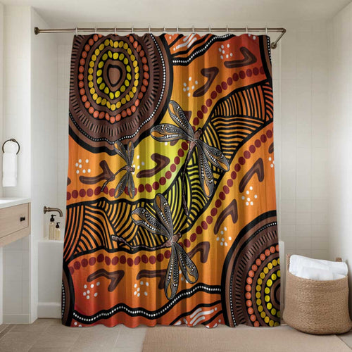 Australian Dragonfly Indigenous Art Bathroom Set