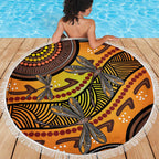 Australian Dragonfly Indigenous Art Beach Blanket