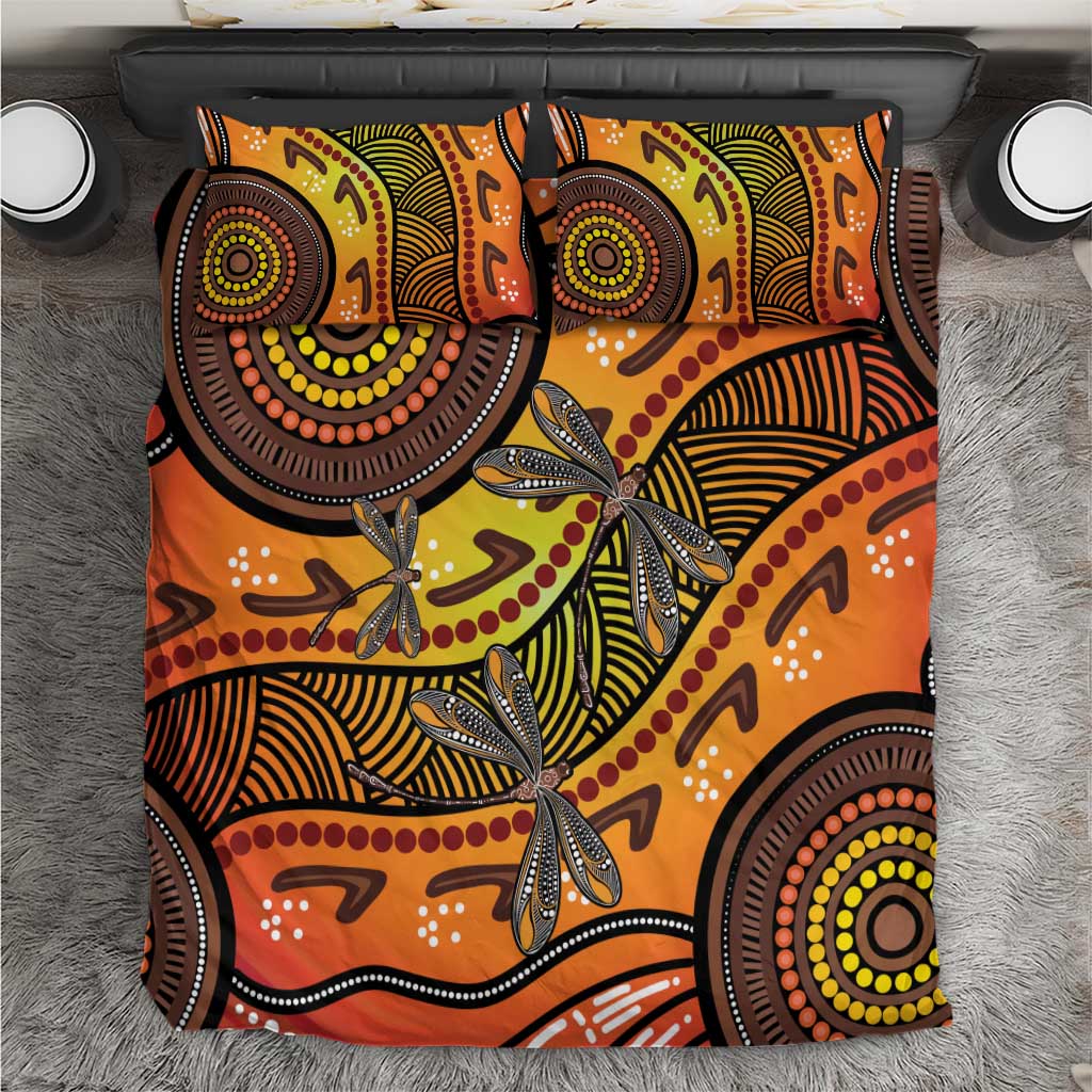 Australian Dragonfly Indigenous Art Bedding Set