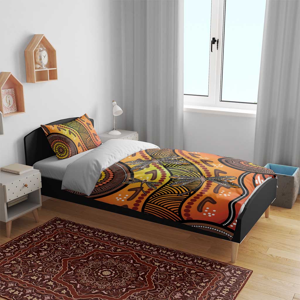 Australian Dragonfly Indigenous Art Bedding Set