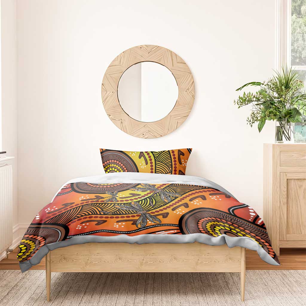 Australian Dragonfly Indigenous Art Bedding Set