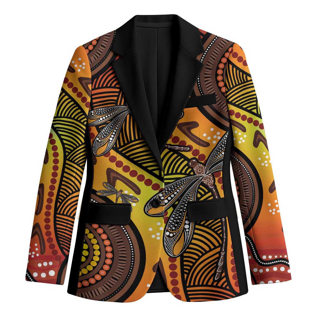 Australian Dragonfly Indigenous Art Blazer