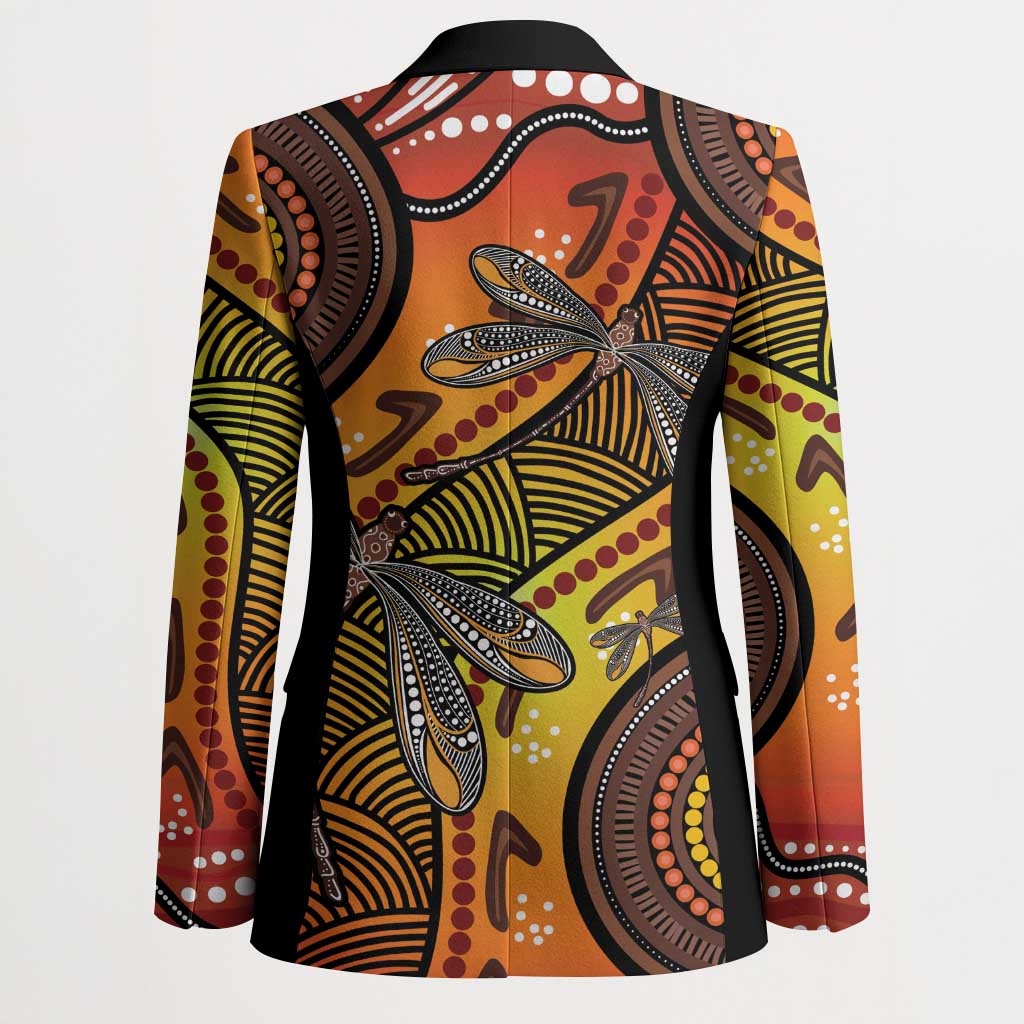 Australian Dragonfly Indigenous Art Blazer