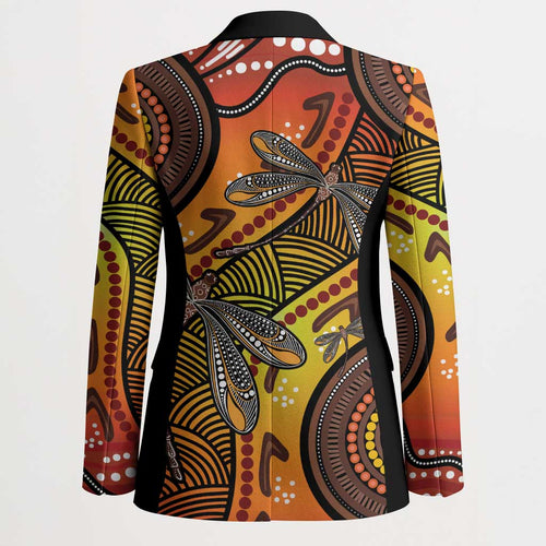Australian Dragonfly Indigenous Art Blazer
