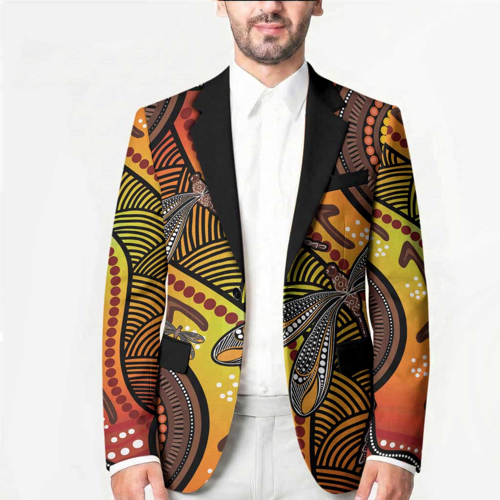 Australian Dragonfly Indigenous Art Blazer
