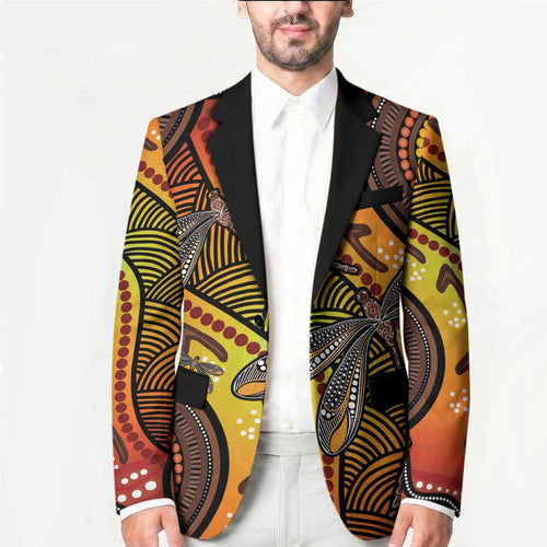 Australian Dragonfly Indigenous Art Blazer