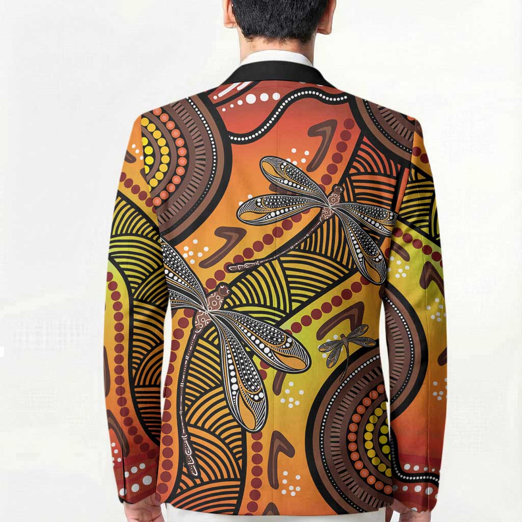 Australian Dragonfly Indigenous Art Blazer