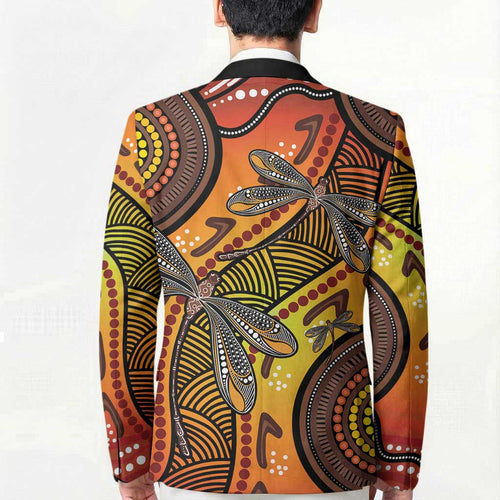Australian Dragonfly Indigenous Art Blazer