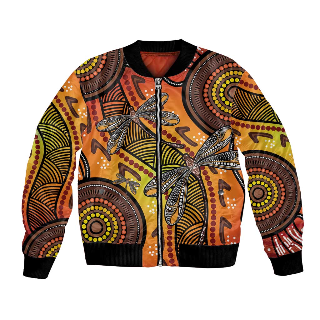 Australian Dragonfly Indigenous Art Bomber Jacket