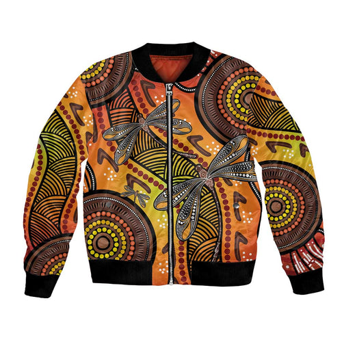 Australian Dragonfly Indigenous Art Bomber Jacket