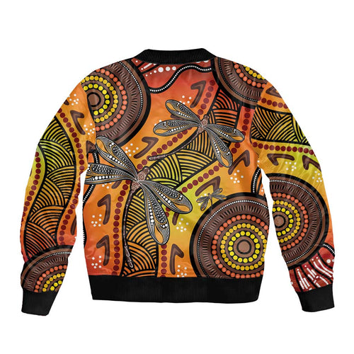 Australian Dragonfly Indigenous Art Bomber Jacket