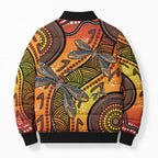 Australian Dragonfly Indigenous Art Bomber Puffer Jacket