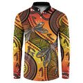 Australian Dragonfly Indigenous Art Button Sweatshirt