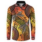 Australian Dragonfly Indigenous Art Button Sweatshirt