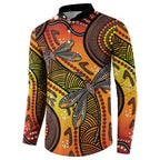 Australian Dragonfly Indigenous Art Button Sweatshirt