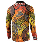 Australian Dragonfly Indigenous Art Button Sweatshirt