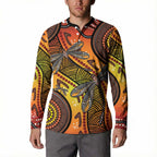 Australian Dragonfly Indigenous Art Button Sweatshirt