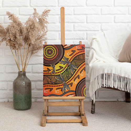Australian Dragonfly Indigenous Art Canvas Wall Art