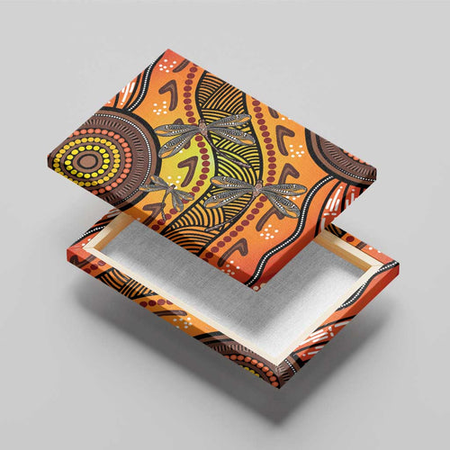 Australian Dragonfly Indigenous Art Canvas Wall Art