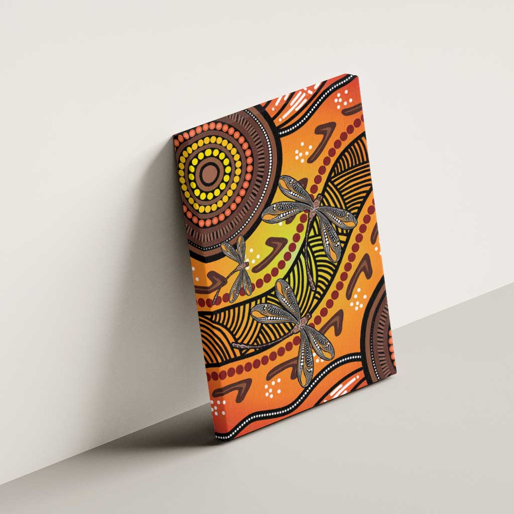 Australian Dragonfly Indigenous Art Canvas Wall Art