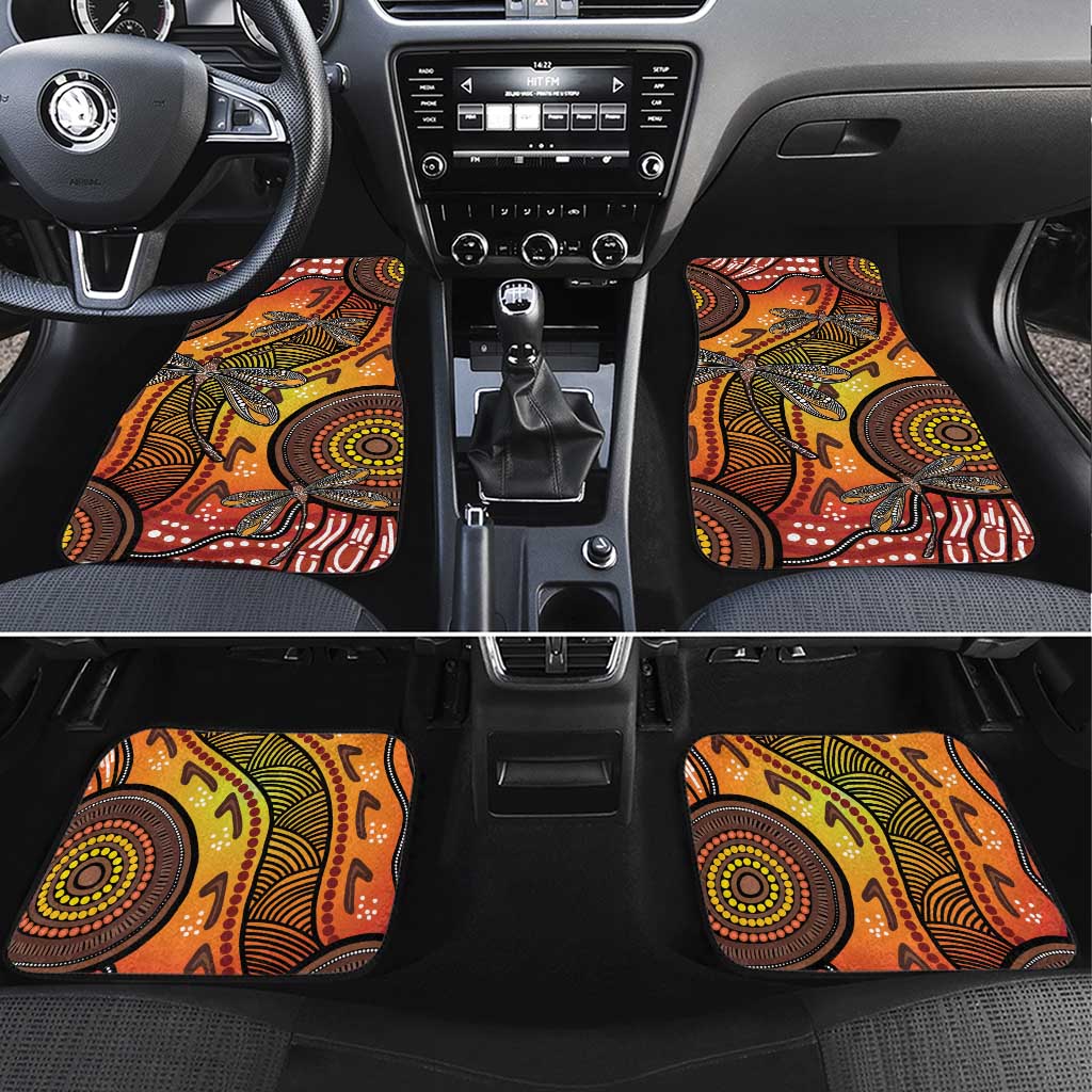 Australian Dragonfly Indigenous Art Car Mats