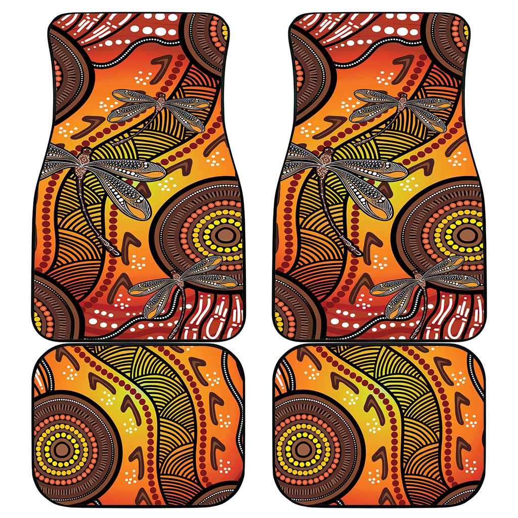 Australian Dragonfly Indigenous Art Car Mats