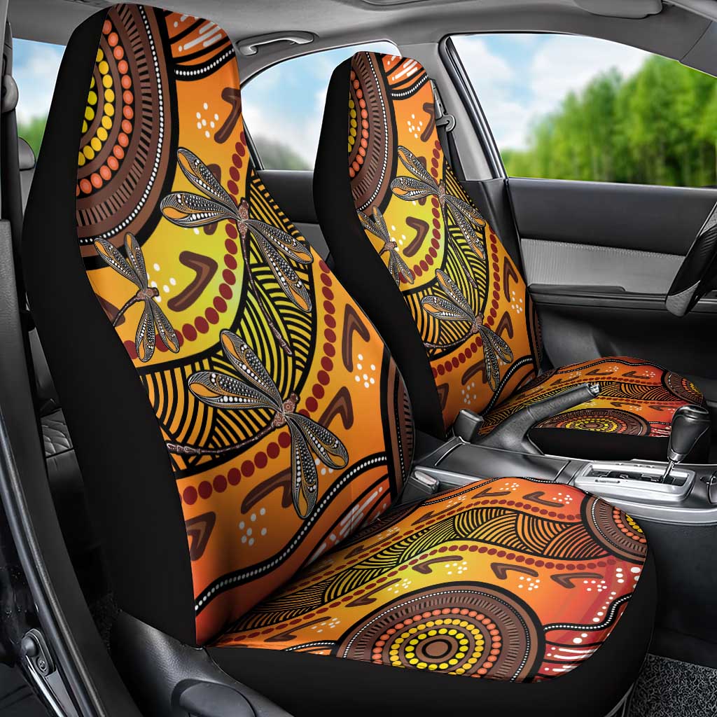 Australian Dragonfly Indigenous Art Car Seat Cover