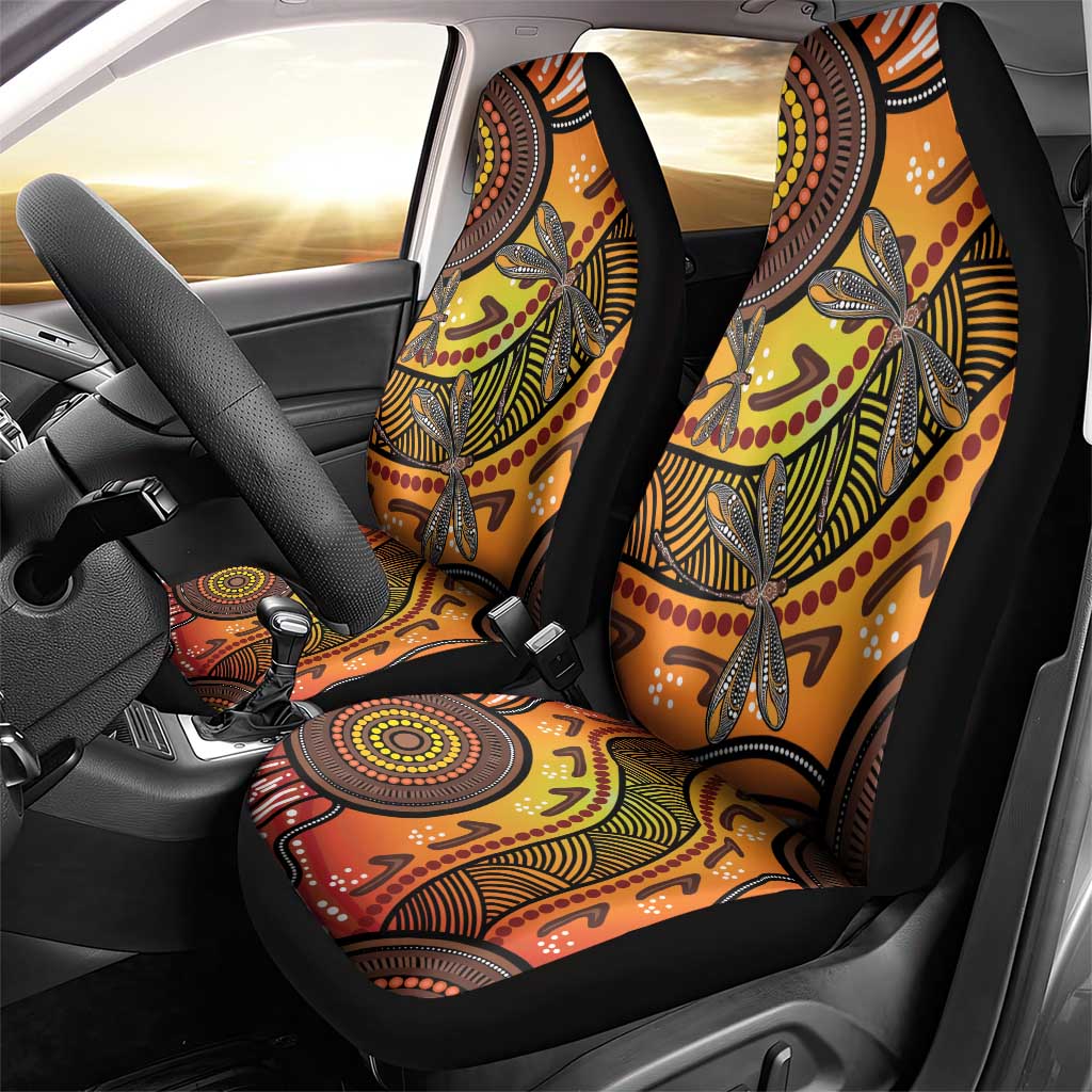 Australian Dragonfly Indigenous Art Car Seat Cover
