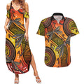 Australian Dragonfly Indigenous Art Couples Matching Summer Maxi Dress and Hawaiian Shirt