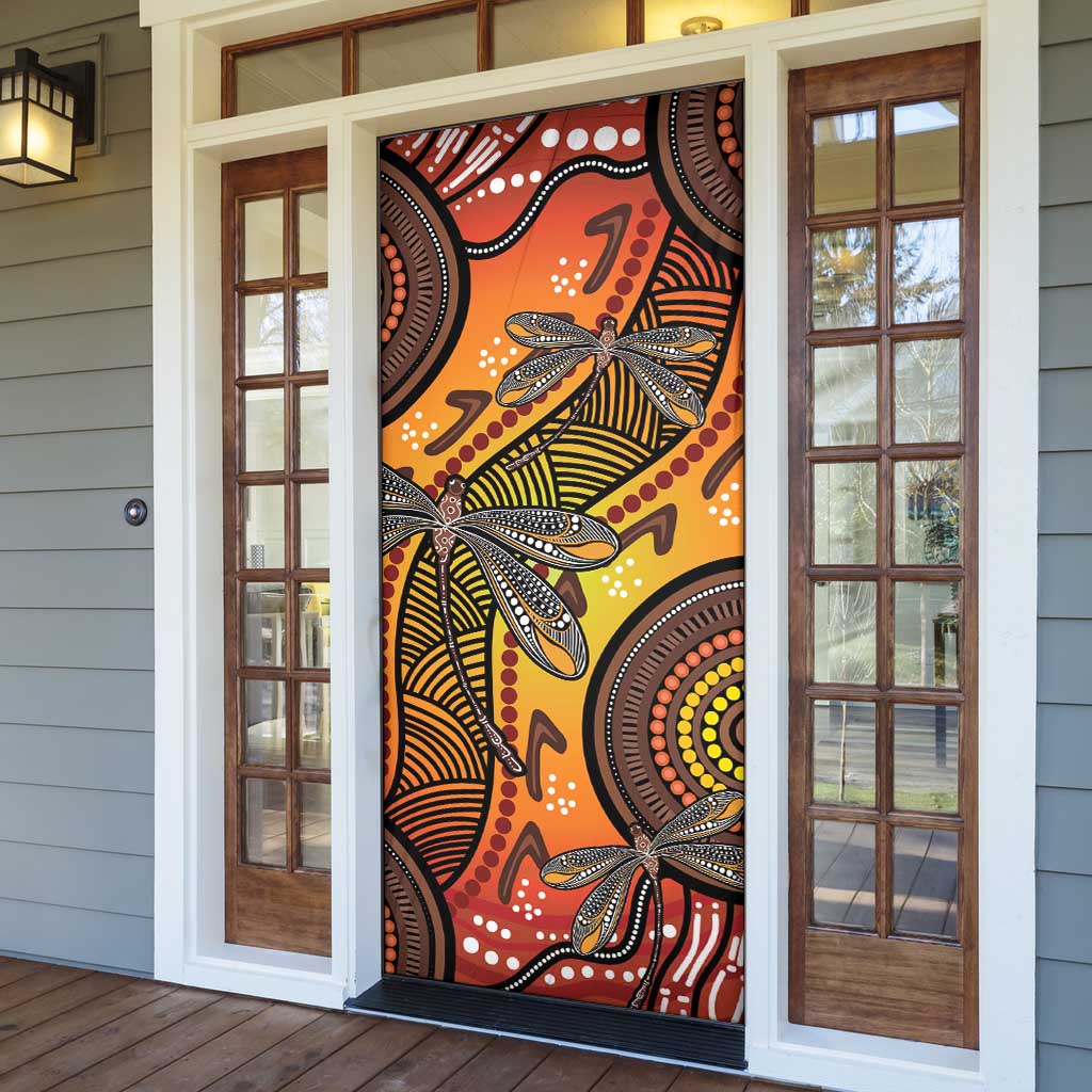 Australian Dragonfly Indigenous Art Door Cover