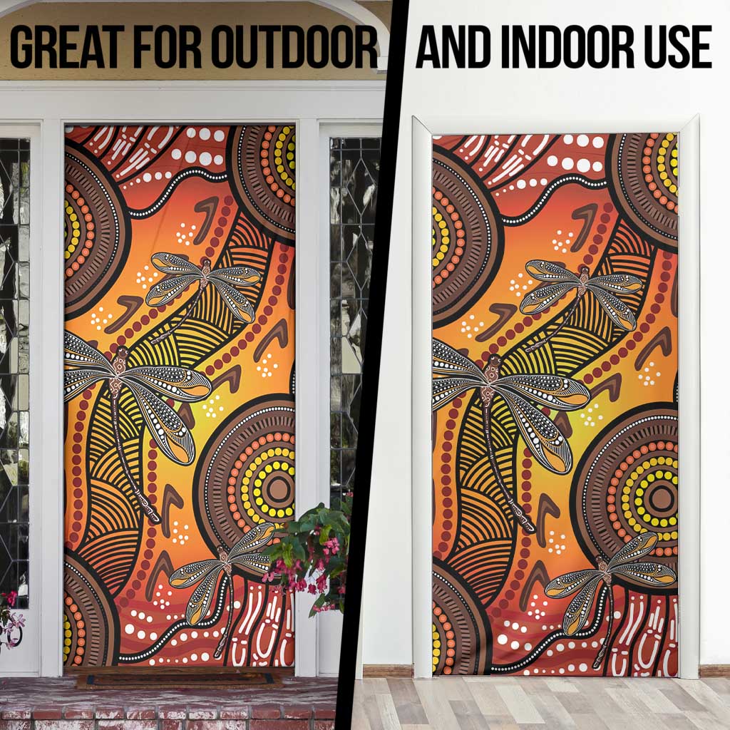 Australian Dragonfly Indigenous Art Door Cover