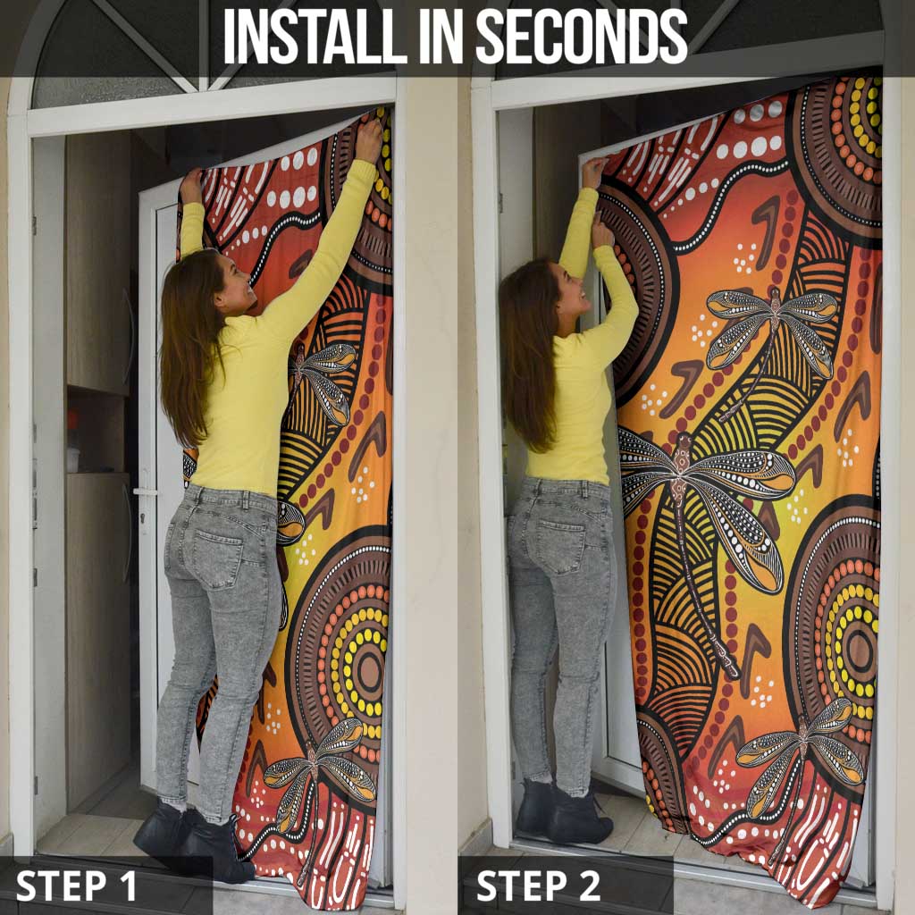Australian Dragonfly Indigenous Art Door Cover
