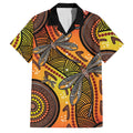 Australian Dragonfly Indigenous Art Family Matching Off The Shoulder Long Sleeve Dress and Hawaiian Shirt