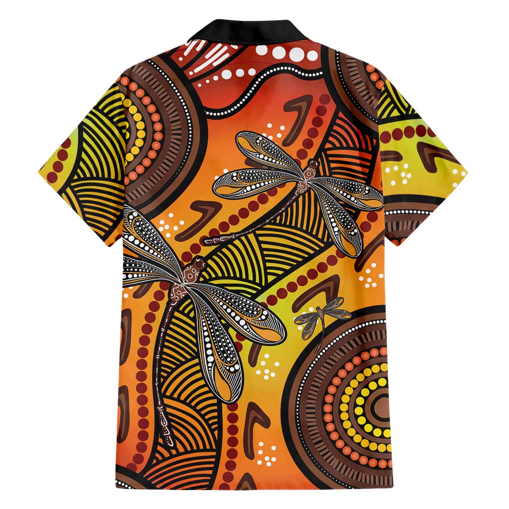 Australian Dragonfly Indigenous Art Family Matching Summer Maxi Dress and Hawaiian Shirt