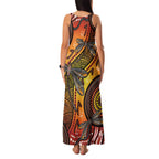 Australian Dragonfly Indigenous Art Family Matching Tank Maxi Dress and Hawaiian Shirt
