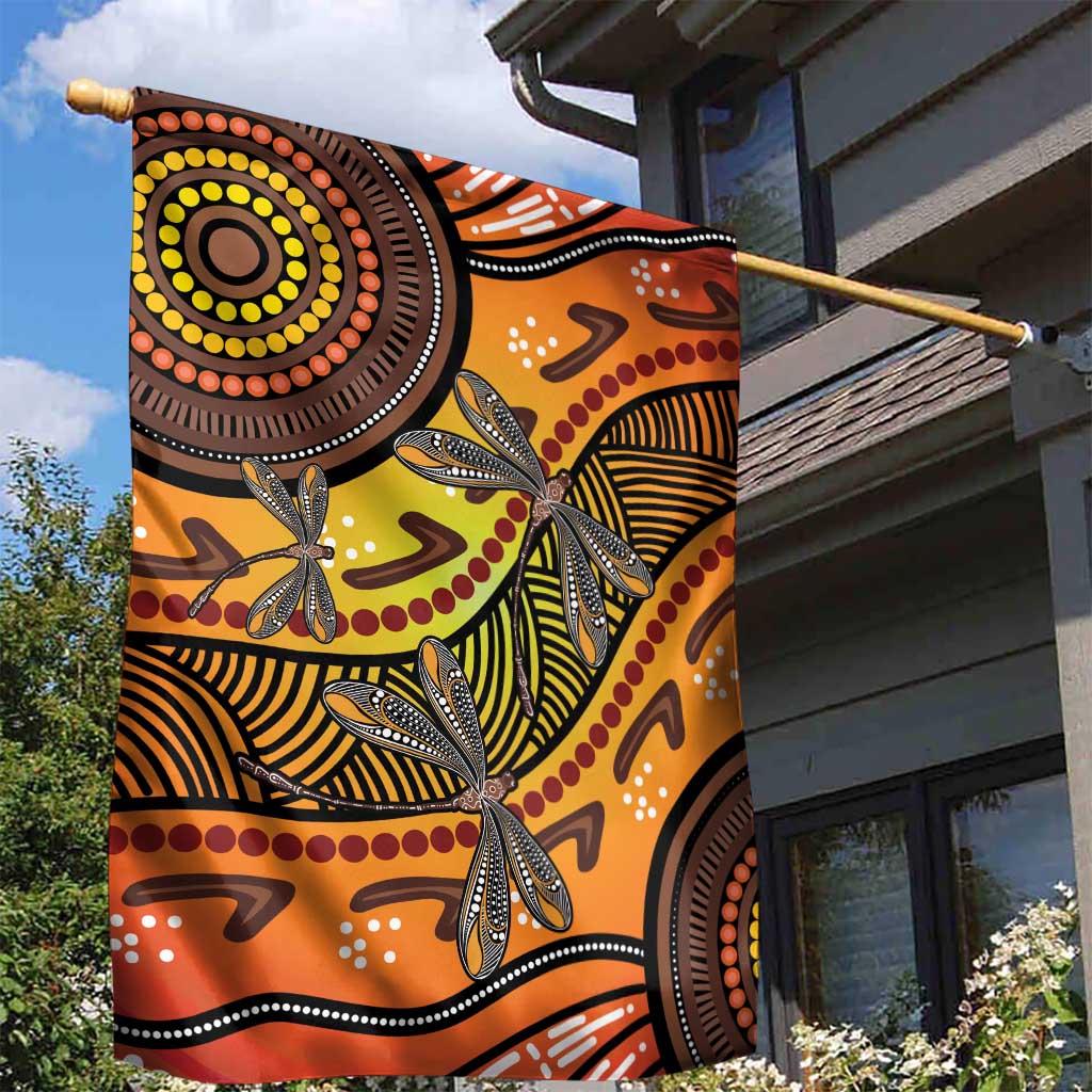 Australian Dragonfly Indigenous Art Garden Flag