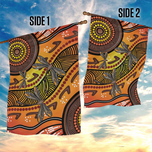 Australian Dragonfly Indigenous Art Garden Flag