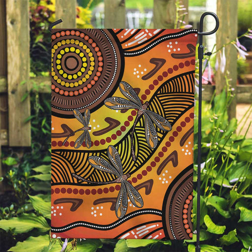 Australian Dragonfly Indigenous Art Garden Flag
