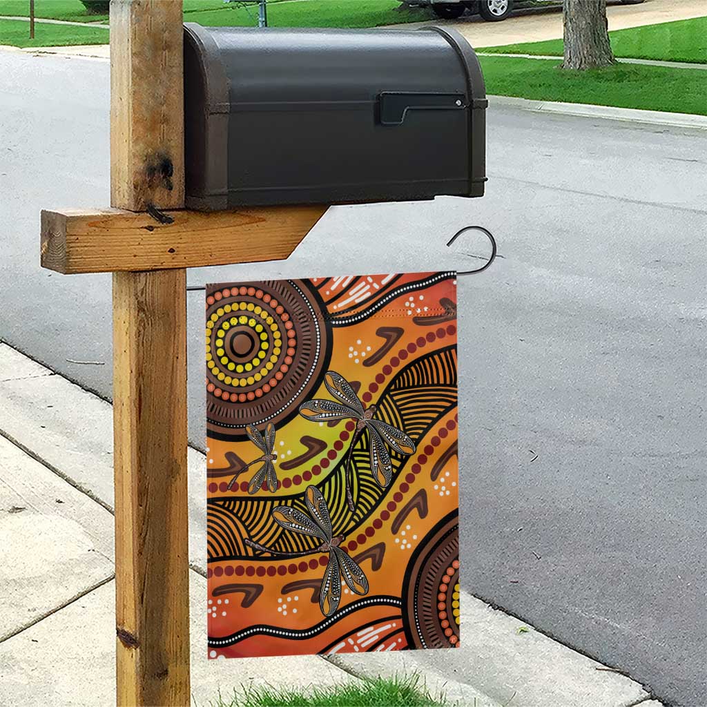 Australian Dragonfly Indigenous Art Garden Flag