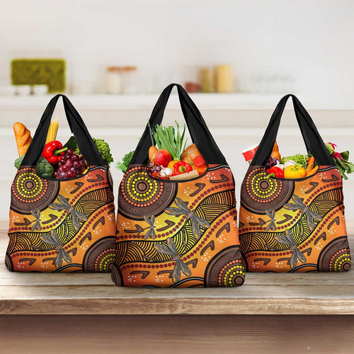 Australian Dragonfly Indigenous Art Grocery Bag